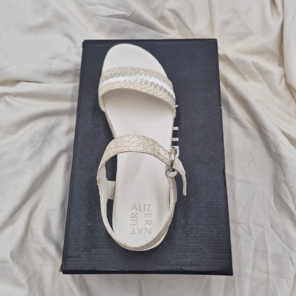 NEW Naturalizer Neila 2 espadrille platform sole wrapped raffia Sandal cream 9.5 - Picture 7 of 8